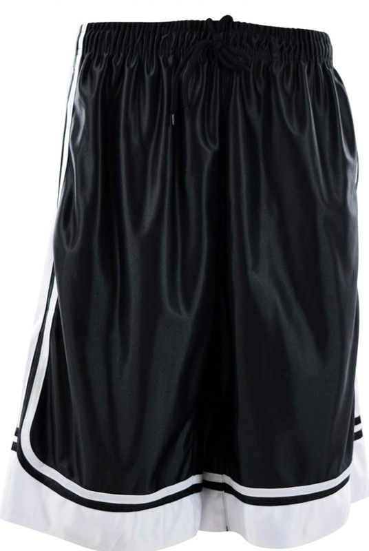 Choice Apparel Men's Basketball Shorts Black/White Zip Pockets Polyester Size M