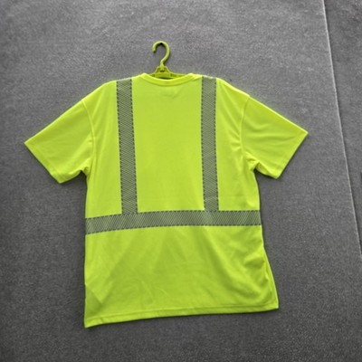 Carhartt Men Shirt L Neon Yellow TK0495 High Visibility Work Shirt