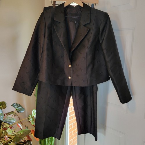 Neu mit Etikett Eloquii hoch geschnitten Jacquard Schleife bestickt schwarz zweiteiliges Set Größe 18