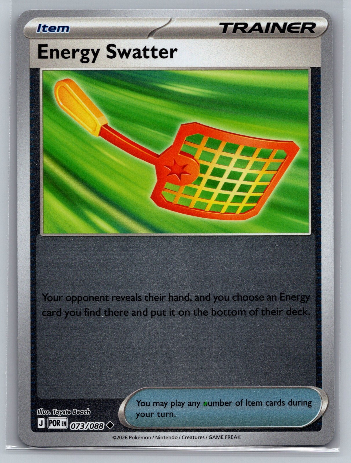 2026 Pokémon Energy Swatter 073/088 Perfect Order Reverse Holo