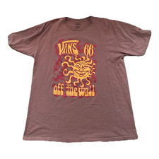 VANS Men s L Mauve Short Sleeve Crew Neck Gra...