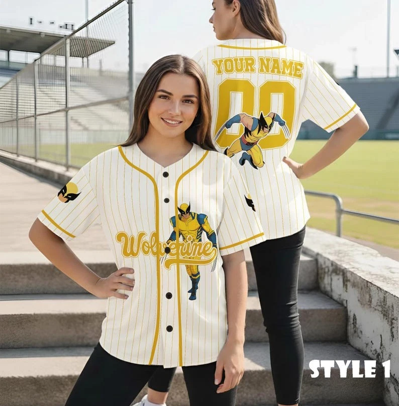 Personalized X-men Wolverine No Backing Down Superhero Baseball Jersey Shirt