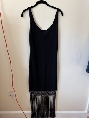 Emanuel Ungaro Black Fringe Dress 8/42
