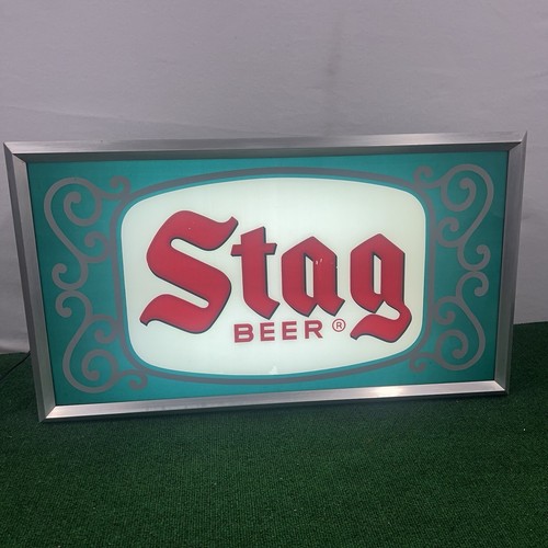 Letrero iluminado vintage de cerveza de ciervo atómico mediados de siglo años 50 raro - Imagen 5 de 14