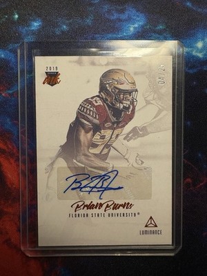 2019 Panini Luminance Rookie Ink Brian Burns #RI-BB 04/25 #RC #FSU #NCAA