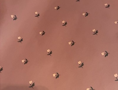 VTG wallpaper 1982 F. Schumacher Dark Pink flowers - 2 rolls approx 14 ft total