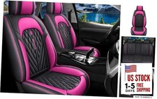 Comfortable Leather Auto Car Seat Covers Front Rear Seat Black Rose