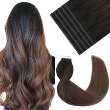 VINBAO 16" Tape-in Human Hair Extensions Off Black to Brown 20pcs 50g