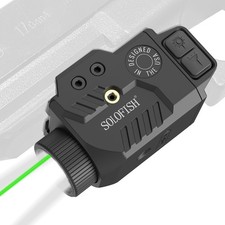 SOLOFISH 800lm Flashlight & Red/Green/Blue Laser Sight Combo Pistol Rechargeable