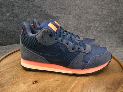 Nike MD Runner 2 Mid Women's Size 9 US 807172-448 Navy Blue Coral Running Shoes