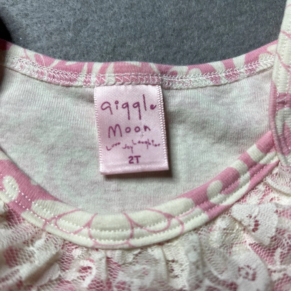 Vestido Formal Giggle Moon Niñas 2T Floral Encaje Rosa Hecho en EE. UU. De colección Foto 3 de 4