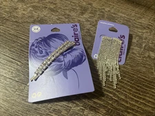 Claire’s Rhinestone Dangle Earrings Hair Pin Set Prom Wedding Nwt Lot