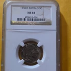 1938-D Buffalo Nickel 5C NGC MS 64 Uncirculated Cert 4298013-024