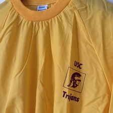 USC Trojans Vintage Pullover Windbreaker Jacket Yellow Size Large Made In USA