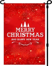 Merry Christmas Garden Flags 12x18 Inch -Double Sided Small Christmas New Year Y