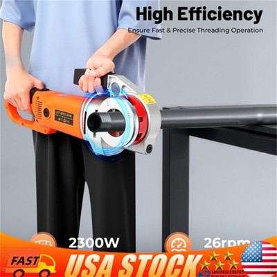 2300W Electric Pipe Threader Pipe Threading Machine 6 Dies 1/2-2'' HD Pipe Cutter