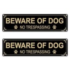 2-Pack Beware of Dog - No Trespassing Sign, 12x3 Inch Rust Free .040 Black