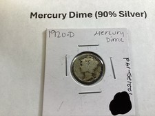 1920 D Mercury 90% Silver Dime from Denver Mint 122125 14d