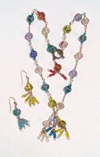 Artisan Lamp Work Art Glass Beads 22 Necklace...