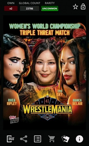 DIGITAL CARD Topps WWE Slam IYO/RHEA/BIANCA TOPPS NOW Wrestlemania 41 SOLD OUT