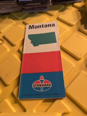1973 Winter Spring Montana road map Standard oil Gas