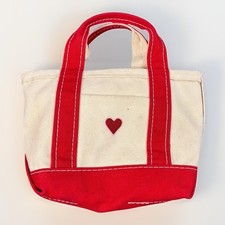 Vintage LL Bean Red White Micro Mini Boat and Tote Bag USA Made Heart