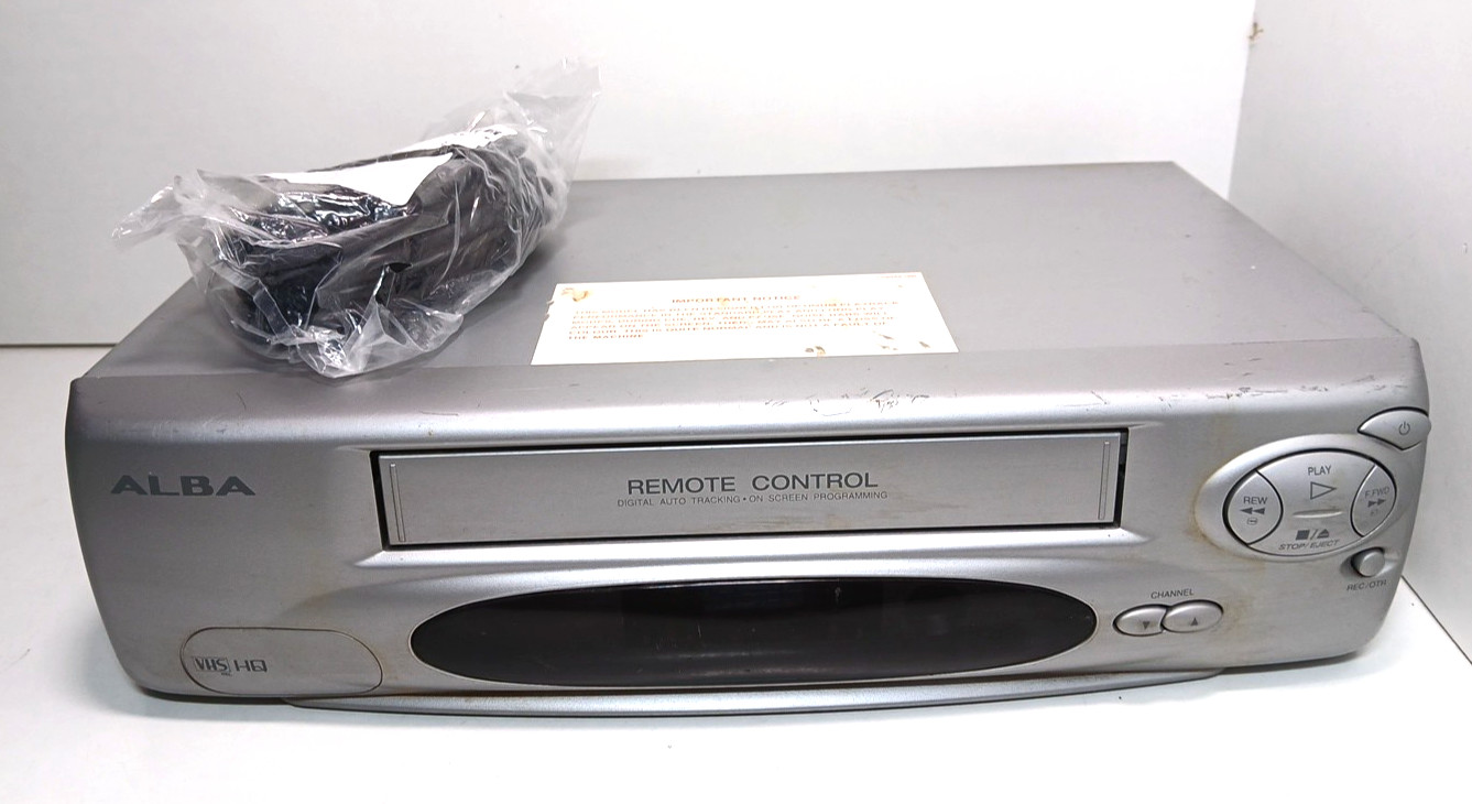 Alba VCR6001SIL VHS VCR Video Cassette Recorder Silver Tested Working
