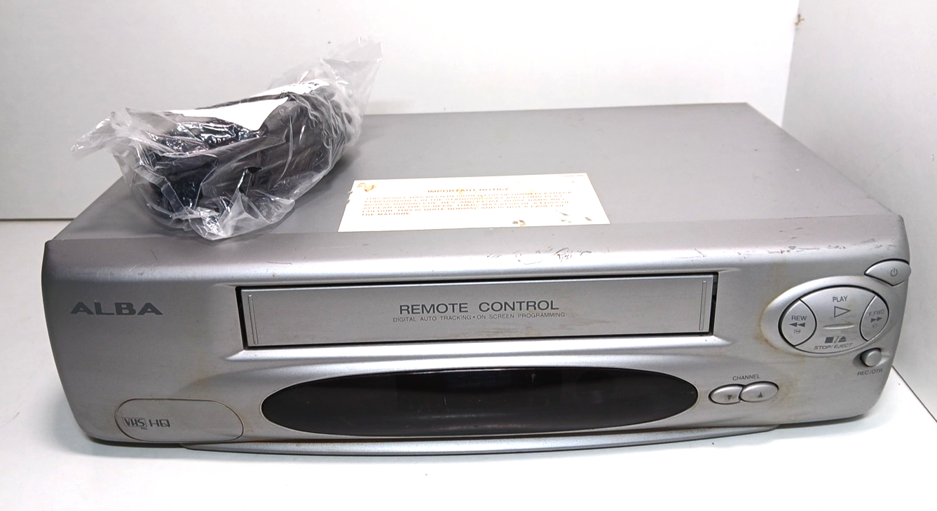 Alba VCR6001SIL VHS VCR Video Cassette Recorder Silver Tested Working