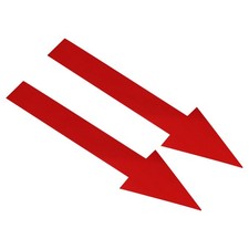 10Pcs Directional Arrow Sticker 8" L Self Adhesive Decal Sign Red