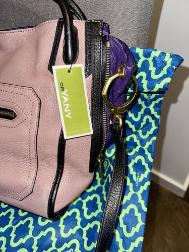 Oryany Pink Leather Satchel Bag – NWT – Crossbody/Top Handle – Purple/Black Trim - Picture 3 of 12