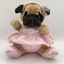 Bestever Pug Puppy Dog Ballerina Pink Tutu Plush Stuffed Animal Toy Realistic