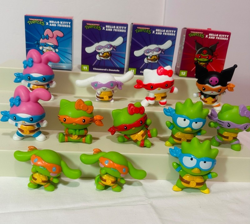 Lot of 16 2025 McDonald's Hello Kitty TMNT Ninja Turtles Sanrio Happy Meal Toys
