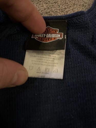 Harley Davidson XL Damen Langarmshirt blau Glitzer Bling Verzierung schön - Bild 4 von 4