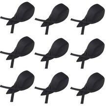 9 PCS Chef Hats for Men Women Cooking Cap with Ties Black Skull Cap Sushi Ch...