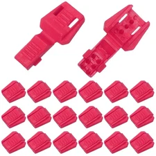 0.7" Zipper Pull Cord Lock, Plastic Shoe Lace End Clips, 50 Pack Rose Red