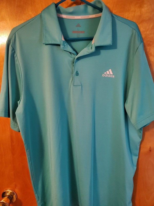 Adidas Mens Large Teal Golf Polo