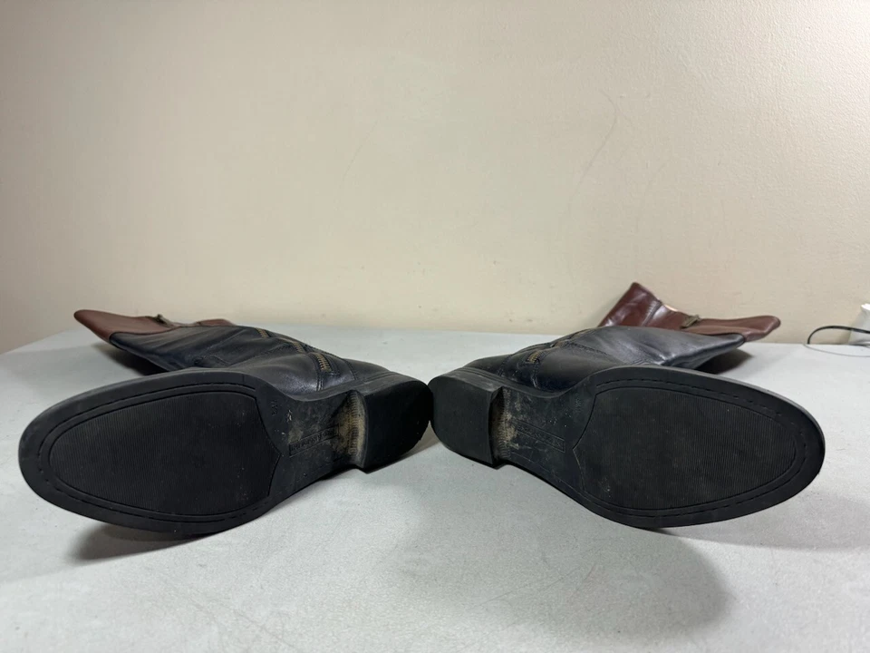 Enzo Angiolini Mujer Negro y Marrón Cuero Cremallera Lateral Ellerby Botas de Equitación 6.5 Foto 3 de 3