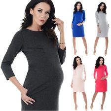 Purpless Casual Maternity and Pregnancy Tulip Dress Tunic Top with Pockets 6107