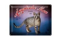 Blechschild Katze 40X30 Cm ÄGyptische Mau Schweiz 1988 Deko Schild