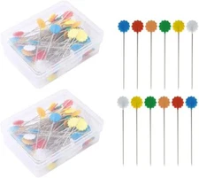 Quilting Pins 200Pcs Flat Head Decorative Sewing Pins/Long Straight Pins/Flower