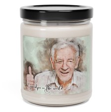 Personalized Photo Watercolor Soy Candle – Custom Scented Gift (9oz)