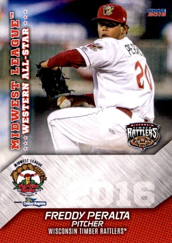 2016 Midwest League All-Stars Choice #66 Freddy Peralta Dominican Republic Card - Picture 1 of 2