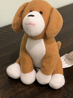 You & Me Dog Plush Mini 4.5'' STUFFED ANIMAL PUPPY TOYS R US TAN WHITE 2015 TOY