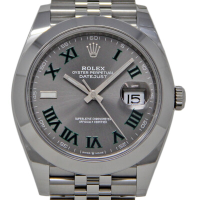 Rolex Datejust 41mm 126300 New Steel Grey Green Wimbledon 2020 B/P/5YrWTY #RL544