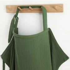 Blissful Diary 100% Cotton Green Muslin Adjustable Nursing Cover 40" x 28"