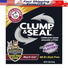 Clumping Cat Litter Odor Control Dust-Free Multi-Cat 14lb Sealing Technology New