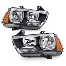 For 2011-2014 Dodge Charger Headlights Halogen Pair Black Headlamps Lhrh 11-14 For 2011-2014 Dodge Charger Headlights Halogen Pair Black Headlamps Lhrh 11-14