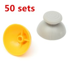 50 Sets Gray Yellow Analog Thumbsticks Caps For Nintendo Gamecube NGC Controller