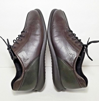 Ecco 2-tone leather lace up dress shoes brown black 7.5  display picture 2