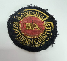 Vintage London & Southern Counties Bowls Association Cloth Badge patch 1940's